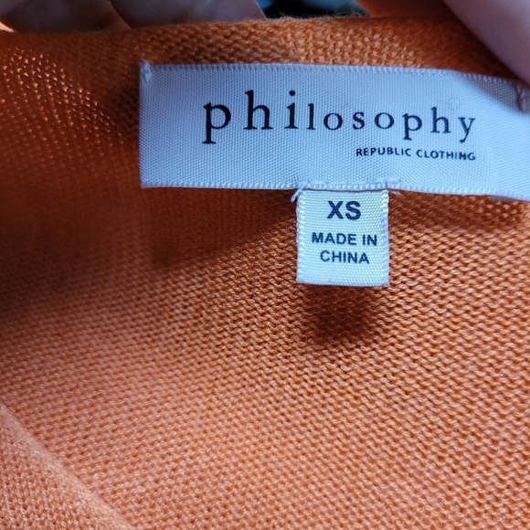 Philosophy Orange Light Weight Sweater - Picture 3 of 6